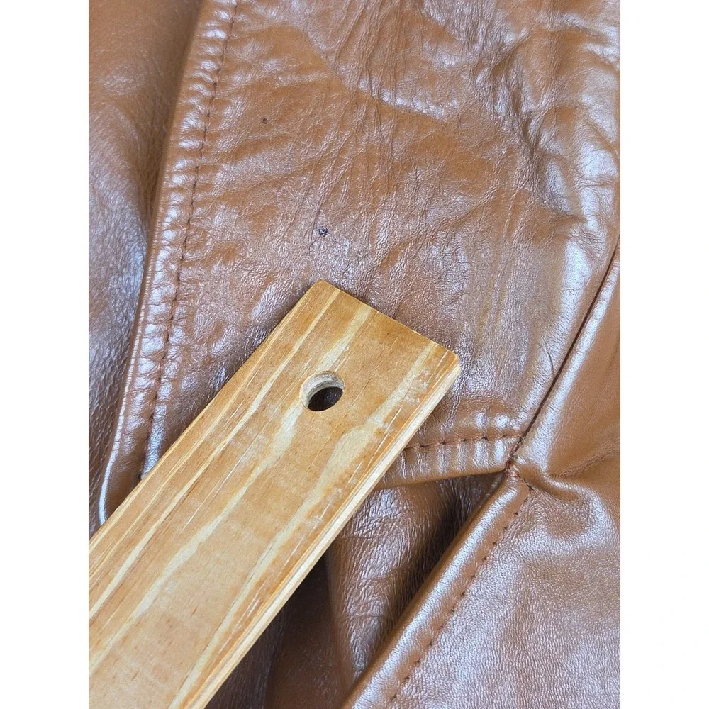 Vtg 1970s Cresco Men Brown Tan Leather Jacket 46 Workwear Western Cowboy Starsky